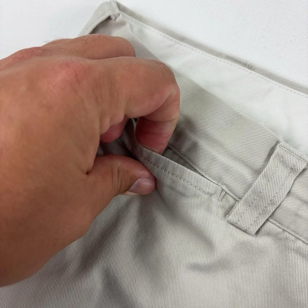 Polo Ralph Lauren Pants Mens 35x28 Beige Classic Chino Canvas Flat Front Casual